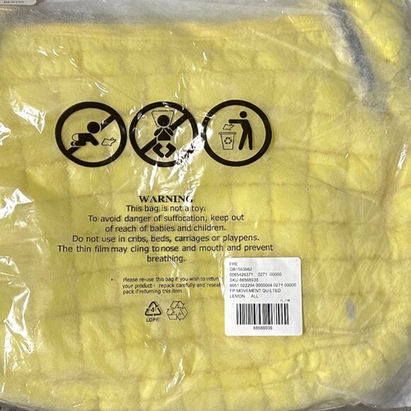 Free People Quilted Carryall 💛  Lemon Zest - FACTORY SEALED - Picture 4 of 7